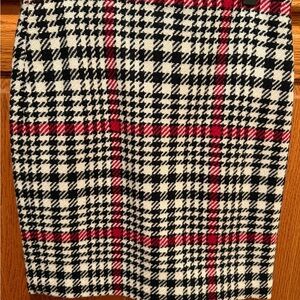 Talbots Red and Black Plaid Pencil Skirt